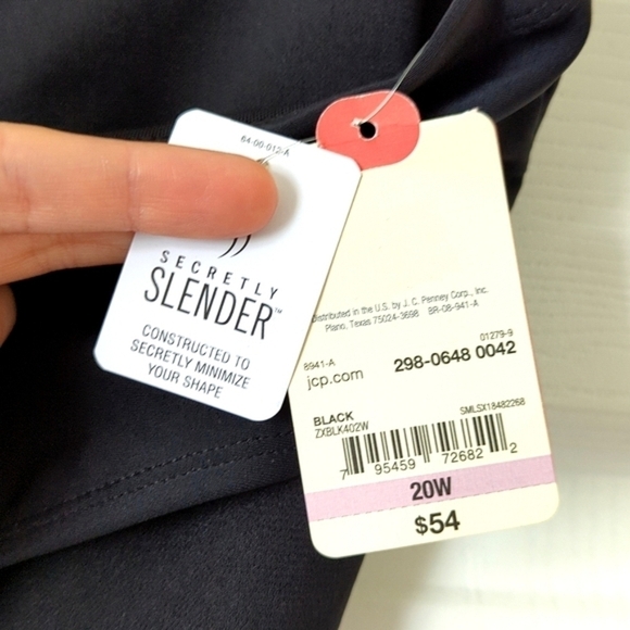 St. John's Bay Secretly Slender Tummy Control Bikini Swim Bottom Black 20W - Picture 8 of 11